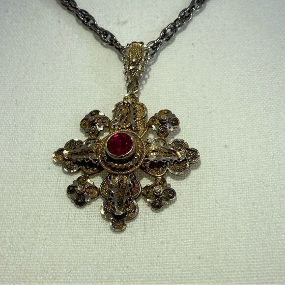 Sterling Silver Jerusalem Cross Pendant - Picture 6 of 9